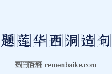 题莲华西洞造句是什么意思的图片